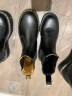 马丁（DR.MARTENS）春夏2976 YS 新中式黄线光面皮黑色男女款切尔西靴 黑色 37 偏小，推荐大一码 实拍图