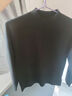 恒源祥圆领针织衫女纯羊毛衫秋冬纯色套头保暖简约内搭上衣打底女装毛衣 黑色 S /160/84A 实拍图