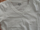 森马（Semir）[凉感T]短袖T恤女修身V领正肩简约24抗菌夏装纯色 本白10102-V领 M 实拍图