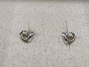 六福珠宝  娉婷系列足铂心思铂金耳钉女款心形耳饰 计价 HIP50007 1.39克(含工费118元) 实拍图