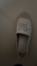 思加图新款渔夫鞋一脚蹬平底懒人鞋银色大麦鞋女单鞋EDT12AA3 米白/黑 39 晒单实拍图