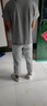 WEIJUE（买一送长袜）裤子男士秋季装学生休闲裤宽松束脚男款运动卫裤 灰色款+黑色款 XL码 实拍图