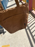 酷达妮帆布包包女新款大容量时尚简约单肩布袋大学生通勤托特包 焦糖色 实拍图