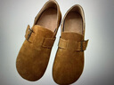 东园物作真皮休闲日系外穿舒适百搭真皮软木男女款圆头平底防滑全包勃肯鞋 姜黄色 37 【偏大一码】 实拍图