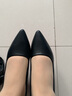 Thinkwell真皮单鞋女细跟高跟鞋女尖头黑色工作鞋女职业鞋软底舒适久站不累 真皮细跟 5cm D4128-5 40 实拍图