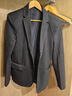 罗蒙（ROMON）西服男士春秋季毛呢西装男商务休闲上衣服外套男装 黑色 3XL 实拍图