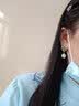 依特玫瑰花高级感珍珠耳钉女士气质珍珠耳环女新款长款时尚耳坠耳饰品 香槟金白珠 实拍图