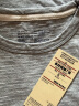 无印良品 MUJI 男式 粗细不均棉线 天竺编织 条纹短袖T恤 ABB04A0S 灰色X横条 S 实拍图