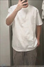棉致t恤男纯棉舒适短袖两件套纯色百搭潮流情侣上衣 白+白 L 实拍图