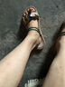 骏炳凉拖鞋女夏季2025新款中高跟透明水晶凉鞋粗跟时尚气质百搭半拖鞋 DM-苹果果&301米白 36 实拍图