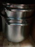 功达 304不锈钢汤锅家用煲汤锅小奶锅煮稀饭锅粥锅复底汤锅蒸锅两用 304高汤锅一个蒸笼 22cm 实拍图