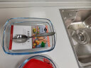 Ocuisine法国进口耐热玻璃烤盘长方形烤盘烤箱蒸鱼盘子微波炉钢化玻璃烤盘 28cm(1.6L)[两件套】 实拍图