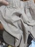 泽荃（zequan）春秋薄款纯棉直筒男士松紧腰大码宽松工装裤户外休闲裤多口袋长裤 K226浅灰色 L【适合体重120-145斤】 实拍图