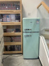 优诺（EUNA）复古小冰箱小型家用双门冷藏冷冻冰箱BCD-113R 抹茶绿 实拍图
