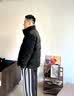 卡宾鸭绒羽绒服24冬千鸟格PU外套保暖潮流 煤黑色01 54 实拍图