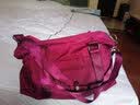 奥利·帝克（OLIDIK）旅行包大容量手提轻便短途旅行袋可套拉杆行李包女士待产包收纳包 【大号升级款加肩带】紫红色 实拍图