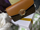 MK轻奢包包女包老花单肩包女士斜挎包小方包情人节生日礼物送女友 【免费刻字/贺卡】咖啡色 实拍图