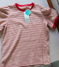 茵曼梨涡圆领条横T恤女士夏季新款套头显瘦泡泡袖上衣【W18225530】 橙条纹 M 实拍图