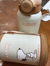史努比（SNOOPY）儿童保温杯带吸管直饮男女小学生316不锈钢喝水杯子双盖壶500ml咖 实拍图