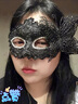 爱维逸万圣节面具成人化妆舞会半脸cos公主古风舞台酒吧布置表演出玩具 侧蝴蝶黑色-适用5岁及以上 实拍图