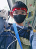 安之尚 发带 男嘻哈发箍头套字母头巾宽边运动男士发带健身头带男 a520-红色 实拍图