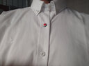 纳维凯尔意大利小帆船纯棉短袖衬衫男士透气夏装薄款撞色领白衬衣职业正装 漂白 L /40 实拍图