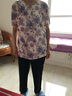 奉孝中老年人女夏装妈妈装春夏洋气太太老人衣服套装冰丝短袖奶奶衬衫 893蓝花（搭配黑裤子） XL （建议105-120斤） 实拍图
