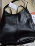 北狐复古真皮托特包简约百搭羊皮单肩手提包多隔层大容量休闲女士斜挎 黑色羊皮 实拍图