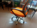 百魅办公椅电脑椅子靠背家用学习椅 会议椅久坐老板椅家居培训椅 黑框橙色 实拍图