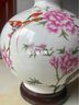 景德镇陶瓷器古典粉彩陶瓷花瓶家居工艺品客厅装饰品摆件插花花器 水点桃花 带底座 实拍图