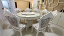 银拱门欧式实木餐桌餐椅组合圆餐桌家用大理石圆桌带转盘小户型吃饭桌子 1.2米送转盘 单桌子 实拍图