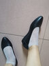 黑色皮鞋女工作鞋舒适软底夏季透气坡跟职业正装鞋女学生面试单鞋 8632尖圆头3cm 37 实拍图