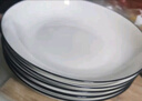 云鸿陶瓷网红盘子菜盘家用陶瓷简约清新创意装菜碟子套装餐具 8英寸圆盘8个(黑线) 实拍图