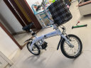 狼途（Langtu） 14寸铝合金折叠自行车男女学生成人单车超轻便携单速免安装KR14 珍珠白 实拍图
