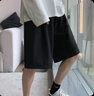 芝兴短裤夏季男冰丝薄款运动速干五分裤ins潮流韩版直筒宽松中裤子男 黑色+深灰 4XL 【适合170-190斤】 实拍图