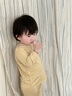 Aengbay昂贝[冰莫®]睡衣婴儿秋衣秋裤套装新生家居服分体宝宝衣服薄款 黄色 73 实拍图