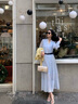 MeetMetro玛依尔法式仙女连衣裙女2025春新款高端气质纯欲风裙子礼服长裙 浅蓝【现货】 S 实拍图