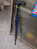 巫记 晴雨两用拐杖伞老人专用黑胶防晒伞带防滑雨伞多功能拐杖遮阳伞 藏青色 实拍图