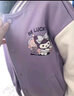 真维斯女童外套春秋款女大童洋气秋装衣服时尚开衫儿童休闲拼接棒球服秋 【单件外套】紫/J紫幸运兔 120 实拍图