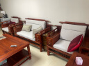 虎大师红木家具缅甸花梨（学名：大果紫檀）客厅新中式沙发六件套组合带软靠坐垫沙发 沙发1+1+3六件套 晒单实拍图