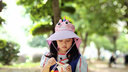 Lemonkid儿童防晒帽大帽檐原纱遮阳帽户外太阳帽男女童夏季防紫外线沙滩帽 城堡紫独角兽【造型】 帽围58cm【建议11岁以上】 实拍图