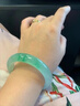 芳晓 缅甸冰种贵妃玉手镯圆条飘绿飘花冰种老坑正圈翡翠处理手镯女款 61-62mm 实拍图