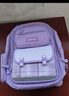 巴布兔书包小学生女生新款高颜值一二四到六年级轻便减负格子女童双肩包 紫色（6件套+笔盒+补习袋） 大号适合3-6年级使用 实拍图