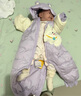 迷你巴拉（minibala）新生婴儿羽绒服连体衣外出宝宝男女童爬服白鸭绒冬季 深卡其50709 80 实拍图