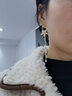 Qlady花朵流苏耳环女2024年新款气质高级感长款耳圈银针耳饰耳钉礼物 金色 实拍图