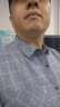 皮尔卡丹（pierre cardin）棉麻真口袋男士长袖衬衫宽松免烫抗皱亚麻衬衣中老年格子衫易穿搭 2266.藏青色【棉麻-格子衬衫】 180/XXL建议160-170斤 实拍图