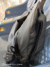 萨帕卡拉品牌帆布双肩包男士背包尼龙商务休闲旅行包电脑包牛津布大容量学生书包男 雅灰色-皮膜版 30*15*45cm 实拍图