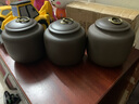 瓷牌茗茶具（cipaiming teaset） 茶叶罐密封罐家用普洱红茶醒茶罐存茶储茶罐茶缸茶盒 紫泥(吉祥)紫砂茶叶罐 200ml 实拍图