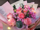 琐拉鲜花速递红玫瑰花束礼盒送女友表白生日礼物全国同城配送 19朵粉玫瑰新款花束 实拍图