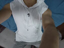 贵娇儿（GUIJIAOER） AJ美式连帽篮球背心男训练投篮服运动无袖帽衫健身衣坎肩冰丝棉 JD帽衫篮球背心白色 L 实拍图